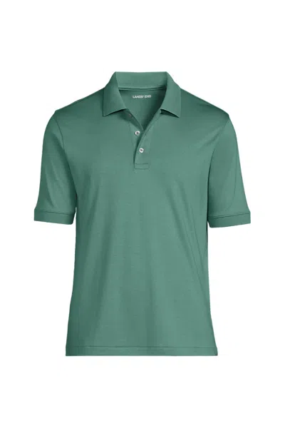 Lands' End School Uniform Men's Big Banded Cuff Short Sleeve Supima Cotton Polo Shirt In Blue