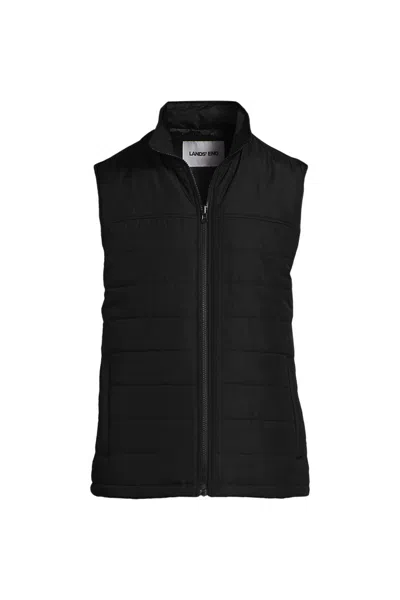 Lands' End School Uniform Men's Big Insulated Zip Front Vest In Black