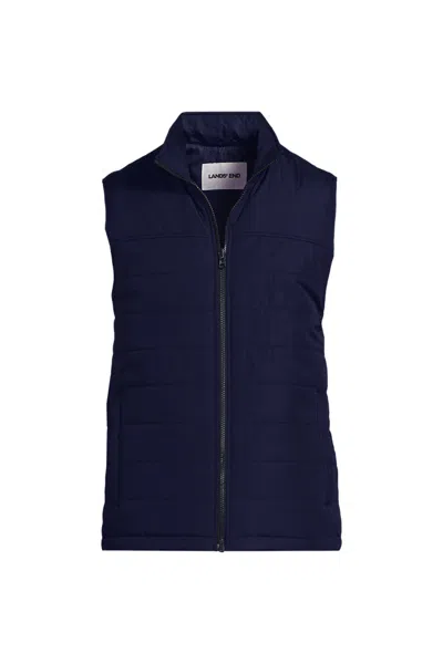 Lands' End School Uniform Men's Big Insulated Zip Front Vest In Blue