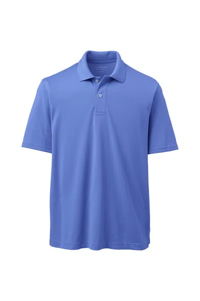 Lands' End School Uniform Men's Big Short Sleeve Polyester Polo In Blue
