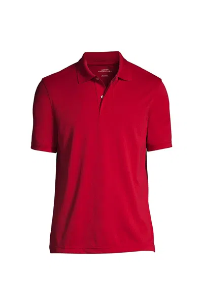 Lands' End School Uniform Men's Big Short Sleeve Polyester Polo In Red