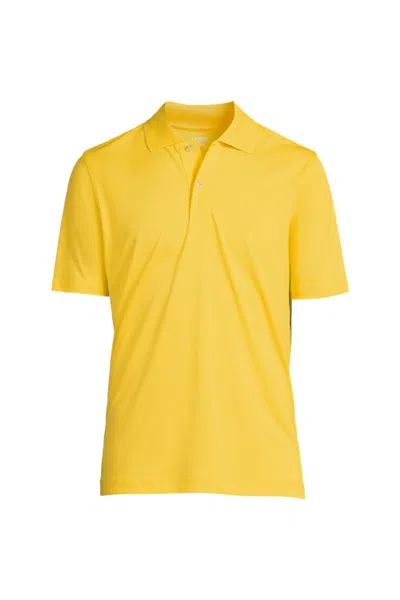 Lands' End School Uniform Men's Big Short Sleeve Polyester Polo In Yellow