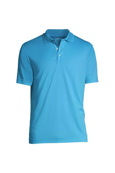 Lands' End School Uniform Men's Big Short Sleeve Solid Active Polo In Blue