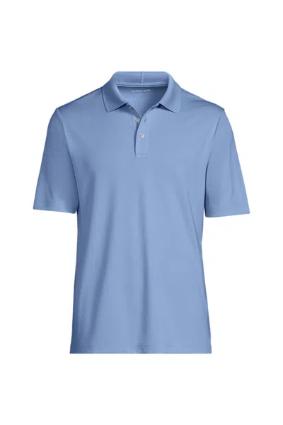 Lands' End School Uniform Men's Big Short Sleeve Solid Active Polo In Blue