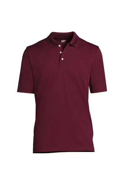 Lands' End School Uniform Men's Big Short Sleeve Solid Active Polo In Red