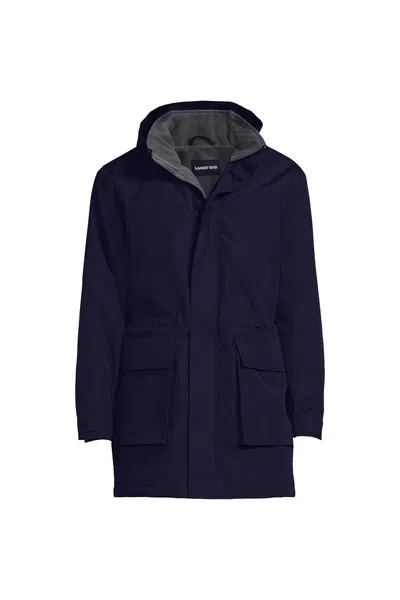 Lands' End School Uniform Men's Big Squall Parka In Blue