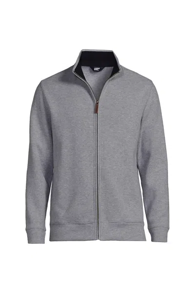 Lands' End School Uniform Men's French Rib Full Zip Jacket In Gray