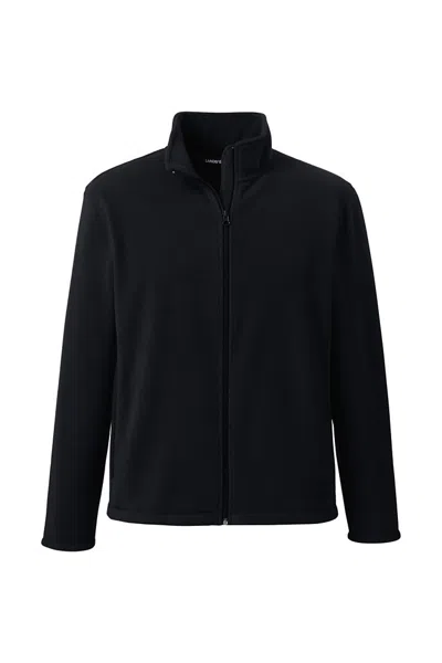 Lands' End School Uniform Men's Full-zip Mid-weight Fleece Jacket In Black