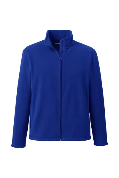 Lands' End School Uniform Men's Full-zip Mid-weight Fleece Jacket In Blue