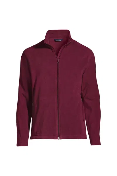 Lands' End School Uniform Men's Full-zip Mid-weight Fleece Jacket In Burgundy