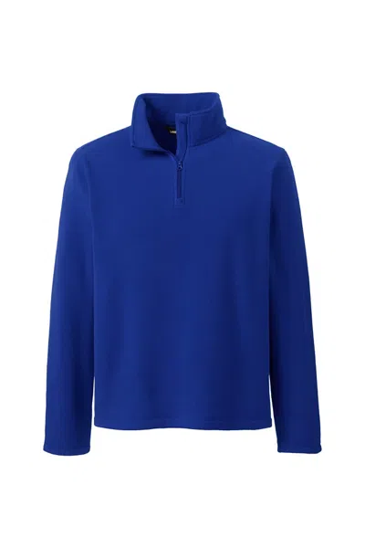 Lands' End School Uniform Men's Lightweight Fleece Quarter Zip Pullover In Blue