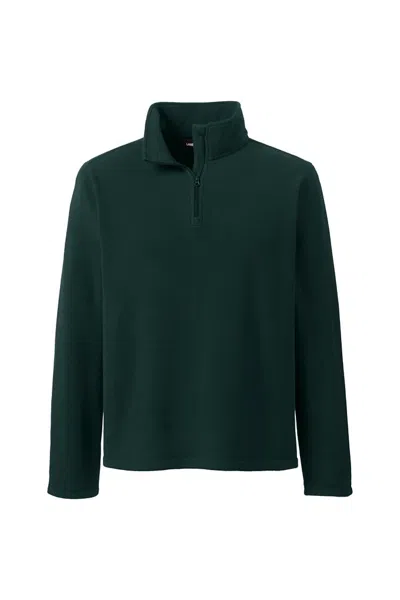 Lands' End School Uniform Men's Lightweight Fleece Quarter Zip Pullover In Green