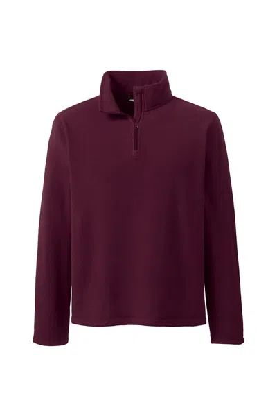 Lands' End School Uniform Men's Lightweight Fleece Quarter Zip Pullover In Burgundy