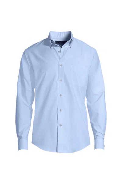 Lands' End School Uniform Men's Long Sleeve Buttondown Oxford Shirt In Blue
