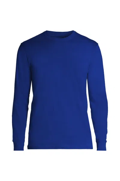 Lands' End School Uniform Men's Long Sleeve Essential T-shirt In Blue