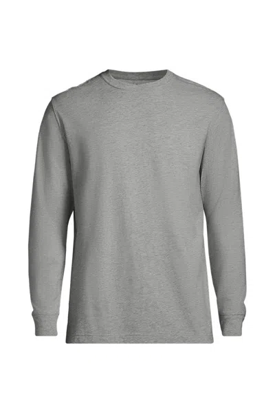 Lands' End School Uniform Men's Long Sleeve Essential T-shirt In Gray
