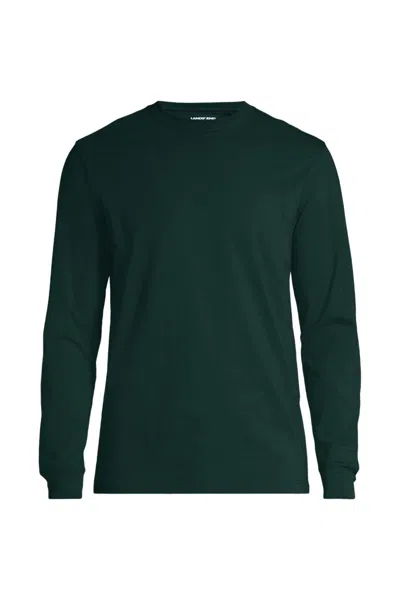 Lands' End School Uniform Men's Long Sleeve Essential T-shirt In Green