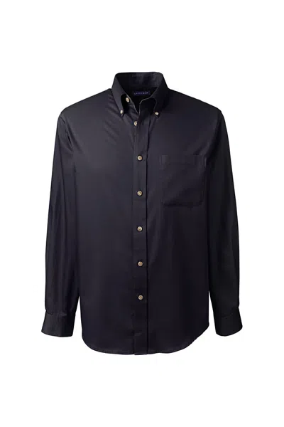 Lands' End School Uniform Men's Long Sleeve Performance Twill Shirt In Blue