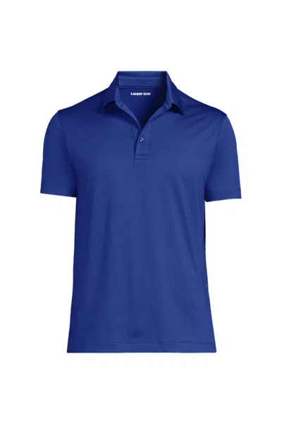 Lands' End School Uniform Men's Rapid Dry Short Sleeve Modern Fit Polo In Blue