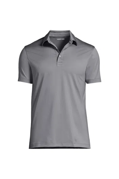 Lands' End School Uniform Men's Rapid Dry Short Sleeve Modern Fit Polo In Gray