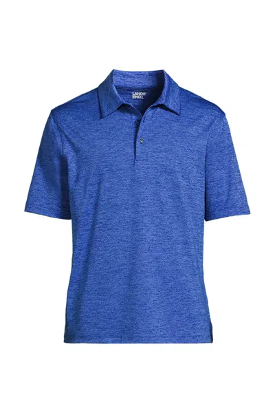 Lands' End School Uniform Men's Rapid Dry Space Dye Polo Shirt In Blue