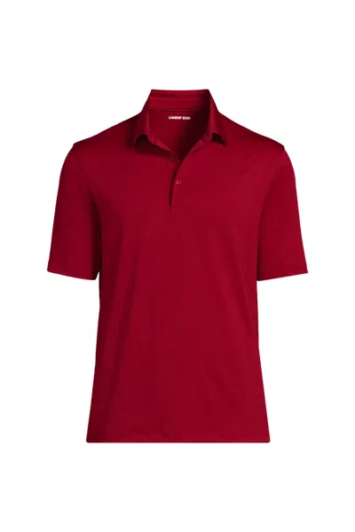 Lands' End School Uniform Men's Rapid Dry Space Dye Polo Shirt In Burgundy