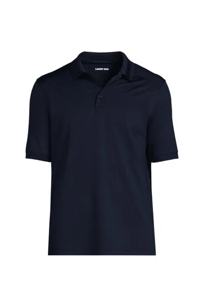 Lands' End School Uniform Men's Short Sleeve Rapid Dry Active Polo Shirt In Blue