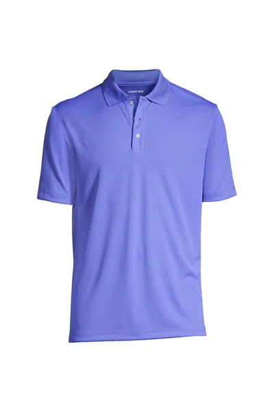 Lands' End School Uniform Men's Short Sleeve Solid Active Polo Shirt In Blue