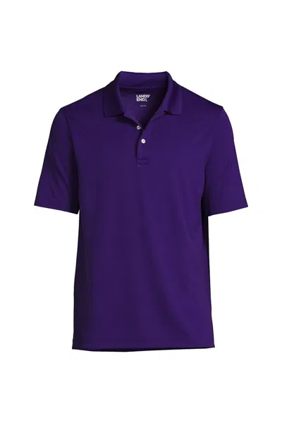 Lands' End School Uniform Men's Short Sleeve Solid Active Polo Shirt In Purple
