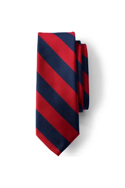 Lands' End School Uniform Men's Stripe To Be Tied Tie In Red