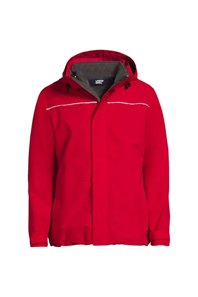 Lands' End School Uniform Men's Tall 3-in-1 Squall Jacket In Red