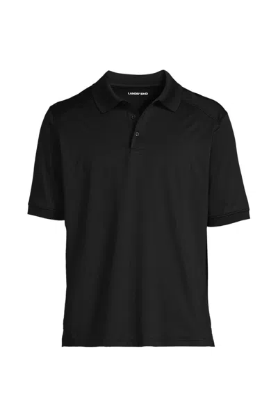 Lands' End School Uniform Men's Tall Short Sleeve Rapid Dry Active Polo Shirt In Black
