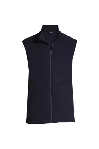 Lands' End School Uniform Men's Tall Thermacheck 100 Fleece Vest In Blue