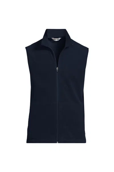 Lands' End School Uniform Men's Tall Thermacheck 100 Fleece Vest In Blue
