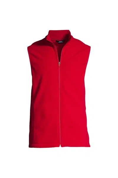 Lands' End School Uniform Men's Tall Thermacheck 100 Fleece Vest In Red