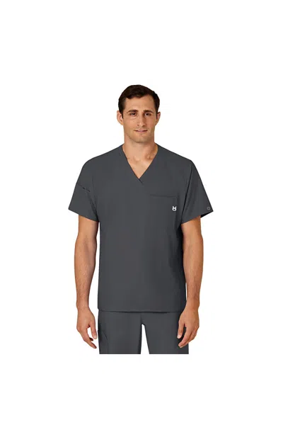 Lands' End School Uniform Men's Wink W123 V-neck Scrub Top In Black