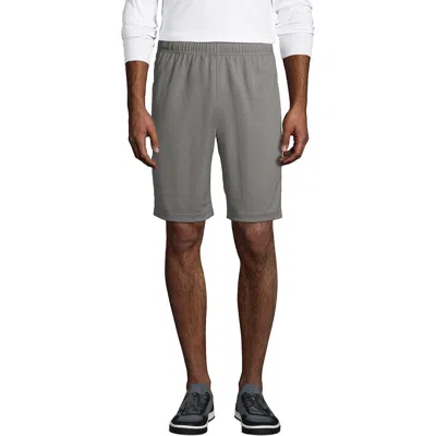 Lands' End School Uniform  Mesh Gym Shorts In Stone Gray