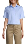 Lands' End School Uniform  No Gape Short Sleeve Stretch Shirt In Light Sea Blue