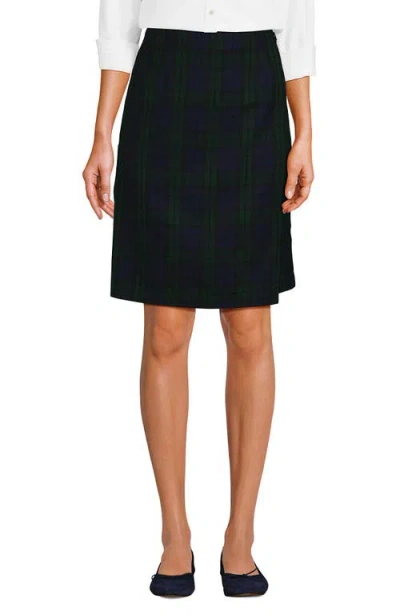 Lands' End Kids'  School Uniform  Plaid  A Line Tab Skort Top Of Knee In Black