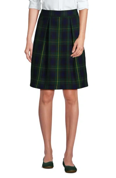 LANDS' END LANDS' END SCHOOL UNIFORM  PLAID PLEATED SKORT TOP OF KNEE