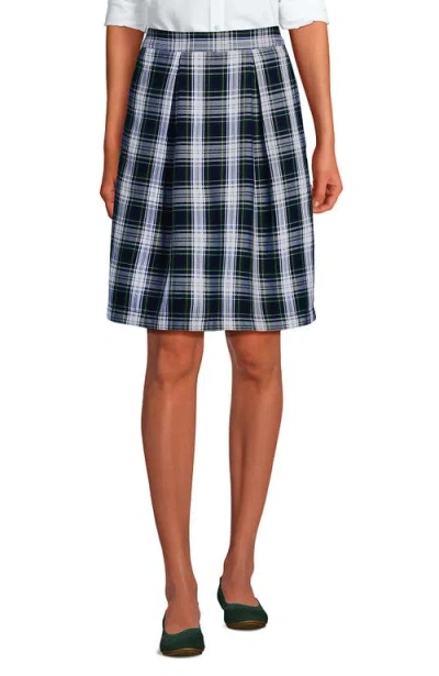 Lands' End School Uniform  Plaid Skort Top Of Knee In White Plaid