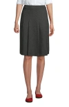 Lands' End School Uniform  Ponte Pleat Skirt In Charcoal Heather