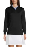 Lands' End School Uniform  Quarter Zip Pullover In Black