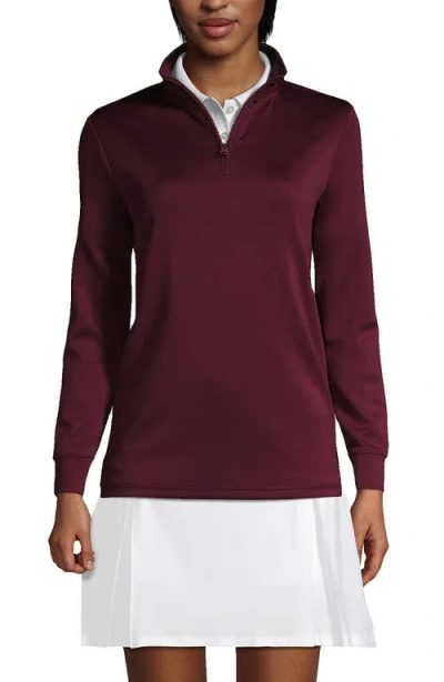 Lands' End School Uniform  Quarter Zip Pullover In Burgundy