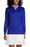 Lands' End School Uniform  Quarter Zip Pullover In Cobalt