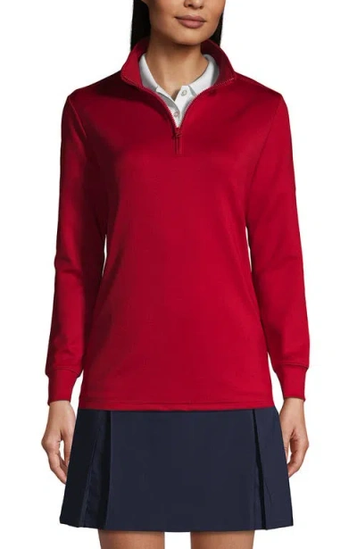 Lands' End School Uniform  Quarter Zip Pullover In Red