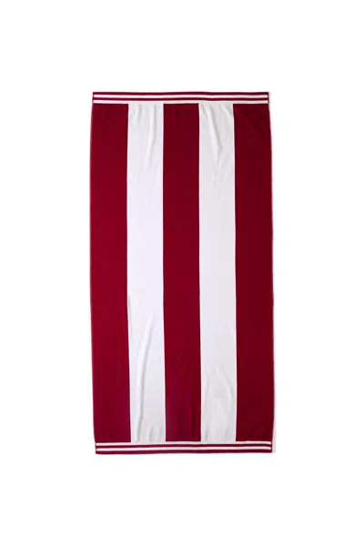 Lands' End School Uniform Rugby Stripe Beach Towel In Neutral