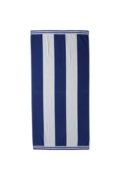 Lands' End School Uniform Rugby Stripe Beach Towel In Neutral