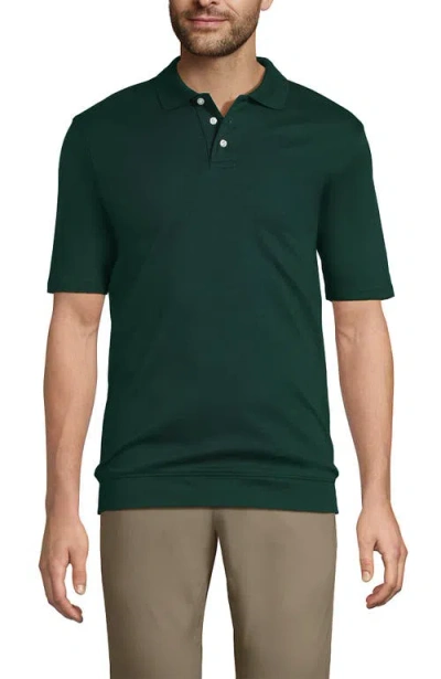 Lands' End Short Sleeve Polyester Polo In Green
