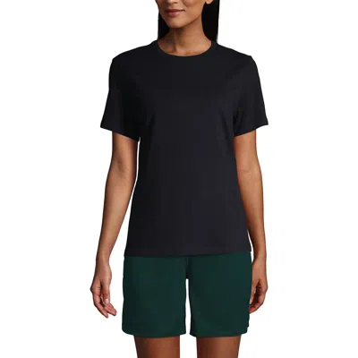 Lands' End School Uniform  Short Sleeve Feminine Fit Essential T-shirt In Black